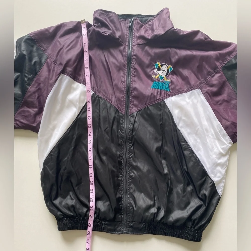 Vintage 90s Disney Mighty Ducks Zip Windbreaker 2 Piece Shiny Track Suit XL RARE